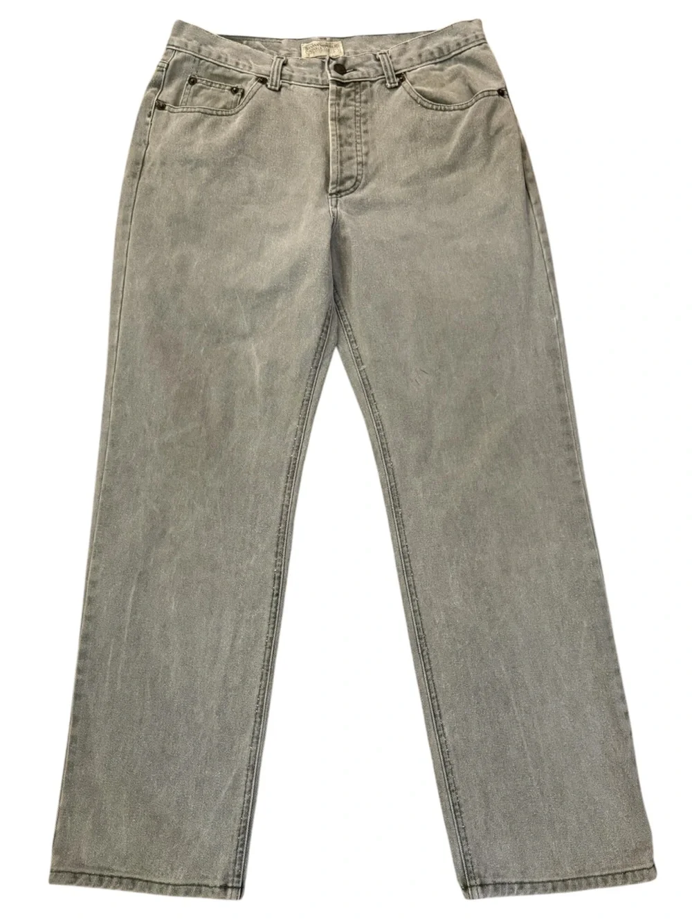 VTG Banana Republic Faded Gray Button Fly Jeans USA Straight 34x32 Fits 31x30